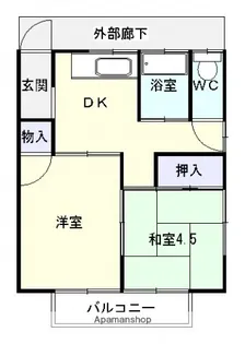 広島県広島市安佐北区口田南1丁目【アパート】の間取り