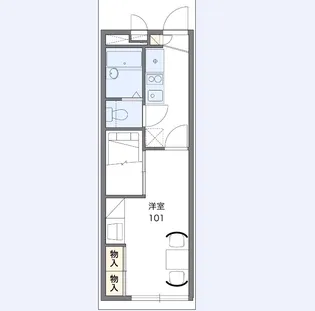 レオパレス恵夢伍番館【2階】の間取り