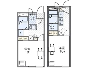 レオパレスリヴェール峰高【1階】の間取り