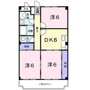 ニューマリッチフジモト【1階】の間取り