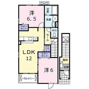 プリムローズA【2階】の間取り