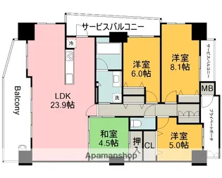 広島県広島市安佐南区祇園2丁目【マンション】の間取り