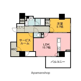 ポレスター平和大通りプレミアムレジデンス【10階】の間取り