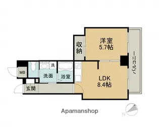 広島県広島市中区東千田町2丁目【マンション】の間取り