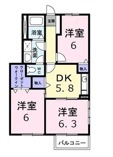 イーストヒルズ【1階】の間取り