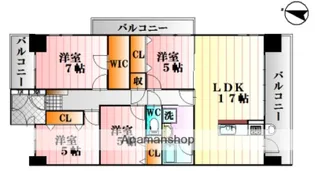 広島県広島市安佐南区西原2丁目【マンション】の間取り