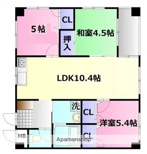 広島県広島市安佐南区長楽寺1丁目【マンション】の間取り