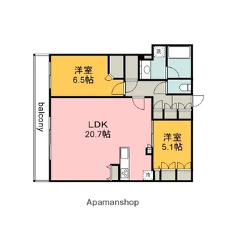 広島県広島市南区松原町【マンション】の間取り