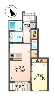 パークサイドもみじ【1階】の間取り