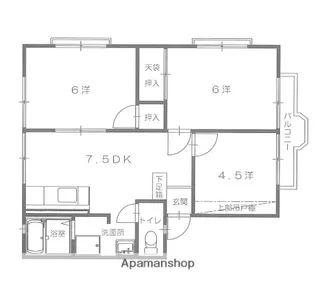 広島県広島市安佐南区長束西2丁目【アパート】の間取り