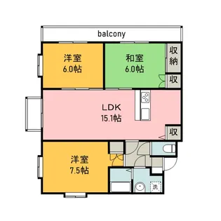 広島県広島市西区高須台1丁目【マンション】の間取り