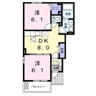フィオーレ ドムスB【1階】の間取り