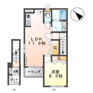 ヴァンベール【2階】の間取り