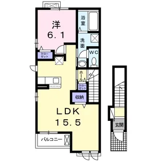 イマージアム光井B【2階】の間取り