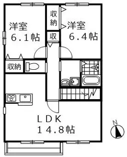 ラファンティス【201号室号室】の間取り