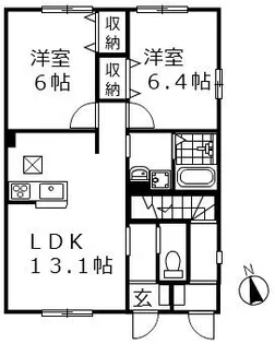 ラファンティス【102号室号室】の間取り