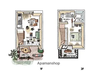 広島県広島市東区牛田早稲田3丁目【テラスハウス】の間取り