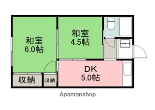 広島県広島市東区尾長西2丁目【アパート】の間取り