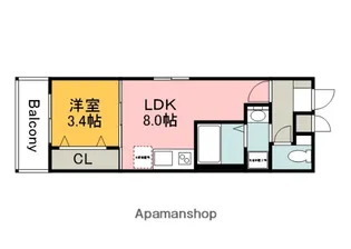広島県広島市佐伯区楽々園3丁目【アパート】の間取り