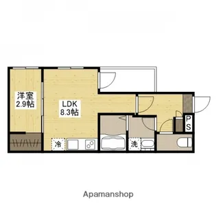 広島県広島市中区江波本町【アパート】の間取り