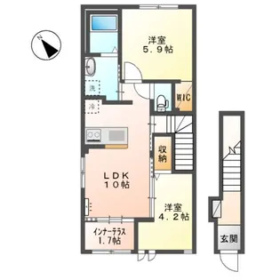 フェイトデラフォレスタ【2階】の間取り