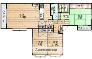 広島県広島市西区南観音町【マンション】の間取り