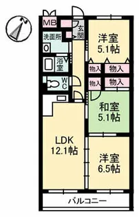 広島県広島市東区戸坂くるめ木1丁目【マンション】の間取り