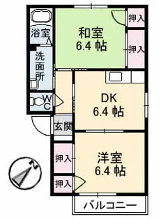 広島県広島市佐伯区五日市駅前2丁目【アパート】の間取り