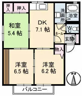 広島県広島市安佐北区深川1丁目【アパート】の間取り