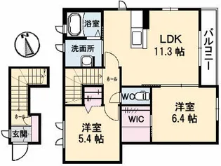 広島県安芸郡府中町みくまり2丁目【アパート】の間取り
