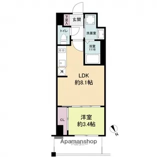 ブランシエスタ河原町【10階】の間取り