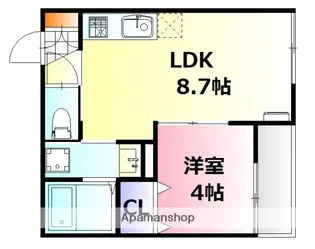 広島県広島市東区牛田新町2丁目【アパート】の間取り