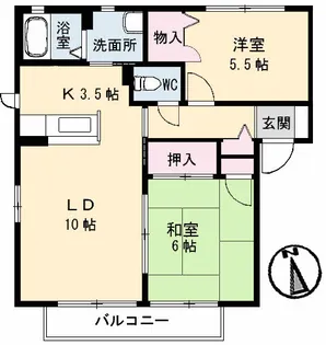 広島県広島市安佐南区山本1丁目【アパート】の間取り