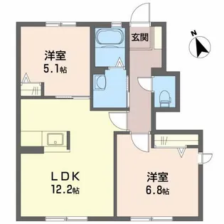広島県広島市安佐南区八木6丁目【アパート】の間取り