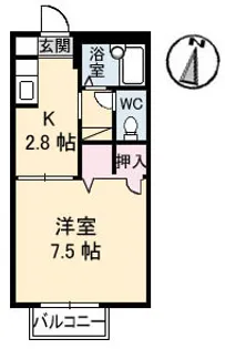 広島県広島市佐伯区屋代3丁目【アパート】の間取り