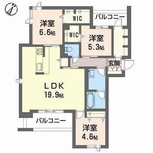 広島県広島市東区牛田中2丁目【マンション】の間取り