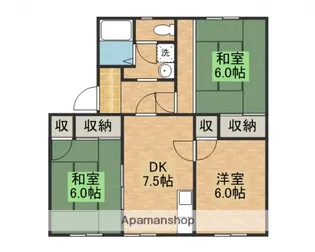 広島県広島市安芸区中野東3丁目【アパート】の間取り