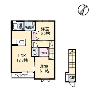 広島県広島市安佐北区亀山5丁目【アパート】の間取り