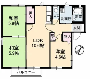 広島県広島市安佐北区安佐町大字飯室【アパート】の間取り