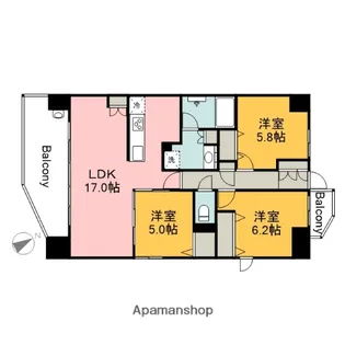 広島県広島市南区東本浦町【マンション】の間取り