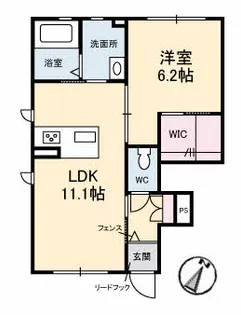 広島県広島市安芸区中野2丁目【アパート】の間取り