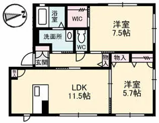 広島県広島市安佐南区西原4丁目【アパート】の間取り