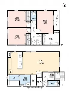 広島県広島市東区中山西2丁目【一戸建】の間取り