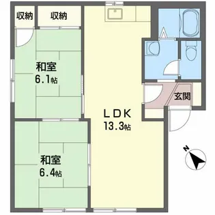 広島県広島市安佐南区緑井3丁目【アパート】の間取り