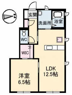 広島県広島市安佐北区落合1丁目【アパート】の間取り