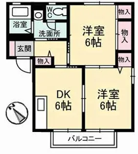 広島県広島市安佐北区口田5丁目【アパート】の間取り
