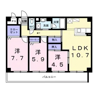 プラザ初雪Aー1【5階】の間取り