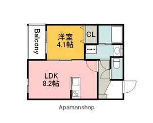 広島県広島市安佐南区古市4丁目【アパート】の間取り