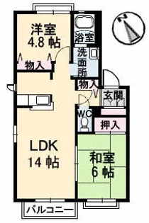 ディアス立村 B棟【0202号室】の間取り