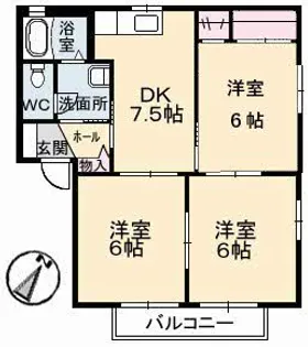 広島県広島市安佐南区緑井7丁目【アパート】の間取り